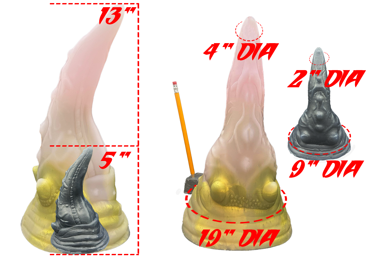 TRex Fantasy Pleasure Toy – Small & LARGE Sizes OVER A FOOT!