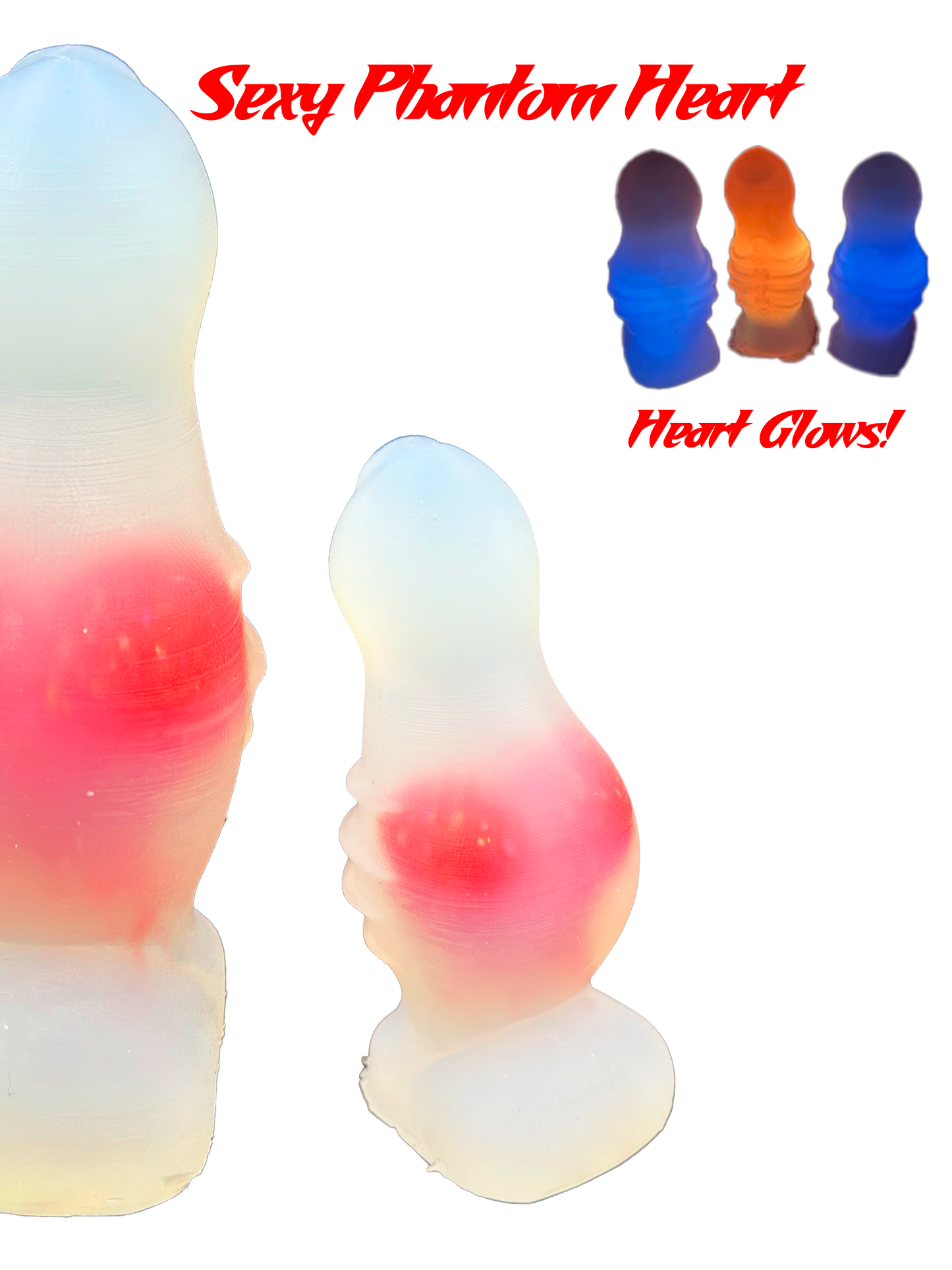 Sexy Phantom Heart- 5 inch Dildo with Glow in the Dark Heart